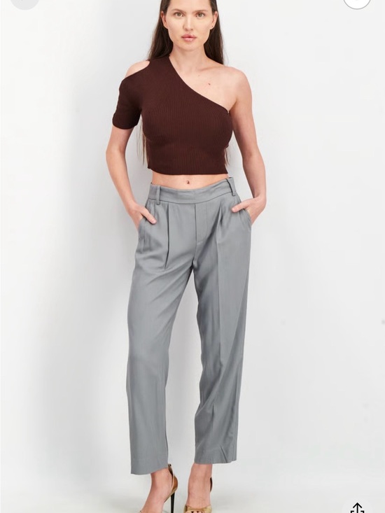 Vince Pants - Vince Pleated Steal Gray Trousers